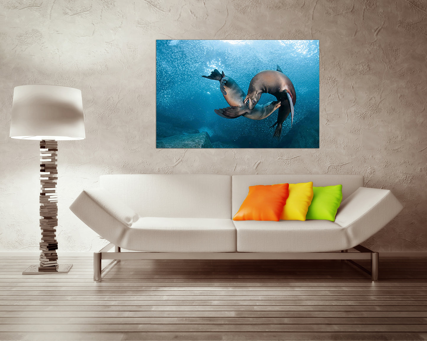 Wall art canvas Lions sea print Marine life décor Animals sea lion Wildlife photography