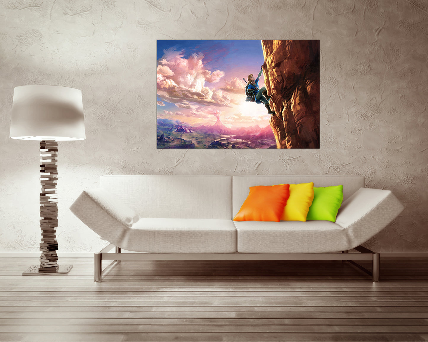 Legend of Zelda print on canvas Game art works kids room ready to hang