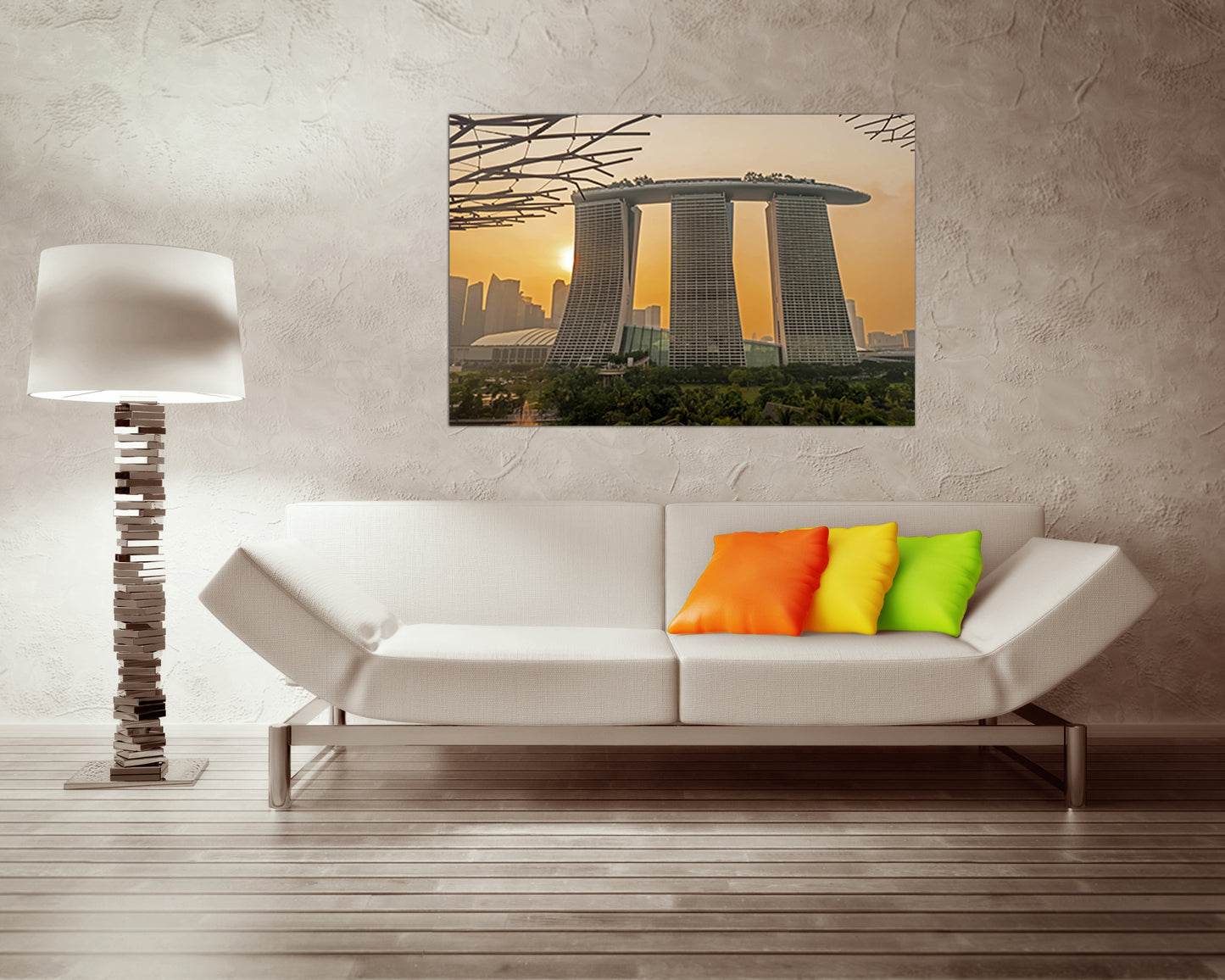 Wall art canvas Singapore print Travel gift city Marina Bay Asia decor