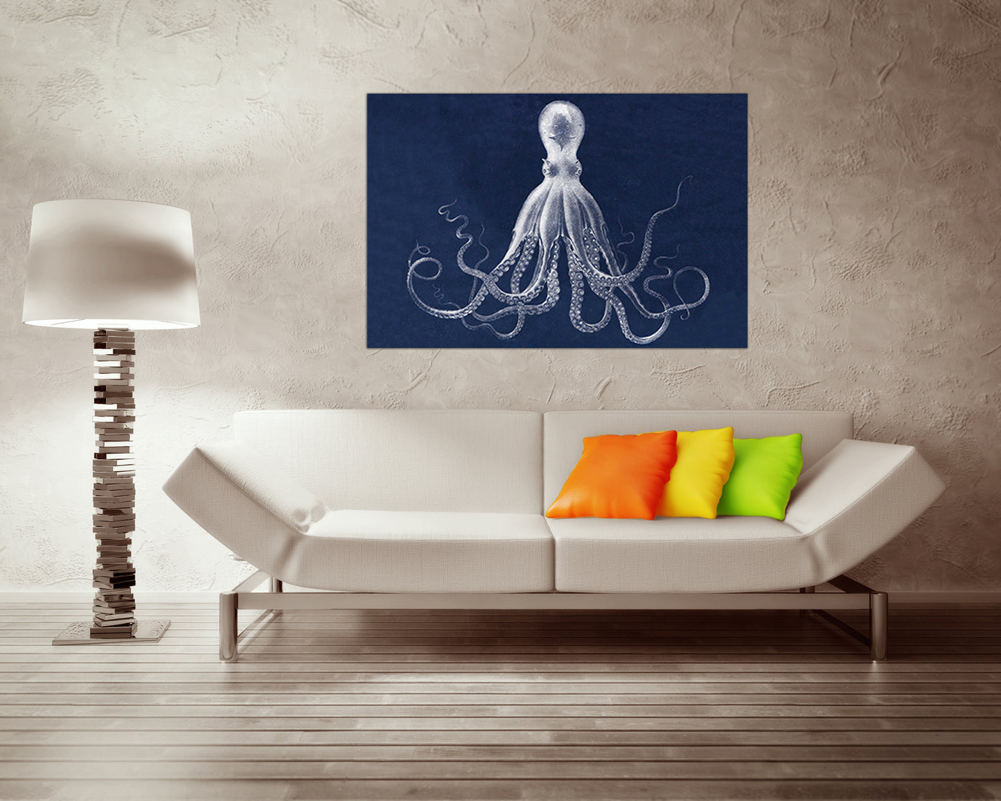 Print on canvas Octopus Lord bodner squid Octopus wall art Octopus triptych Octopus décor Marine life art Bodner octopus Navy nautical animal