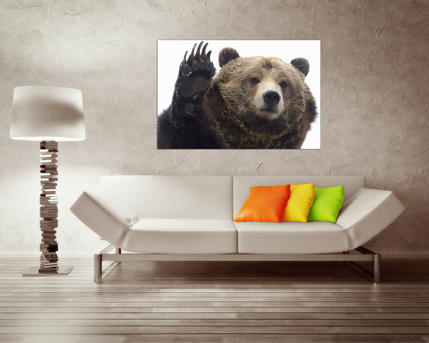 Bear canvas set Forest Animals art Grizzly wall decor Wildlife artwork Ready to hang print