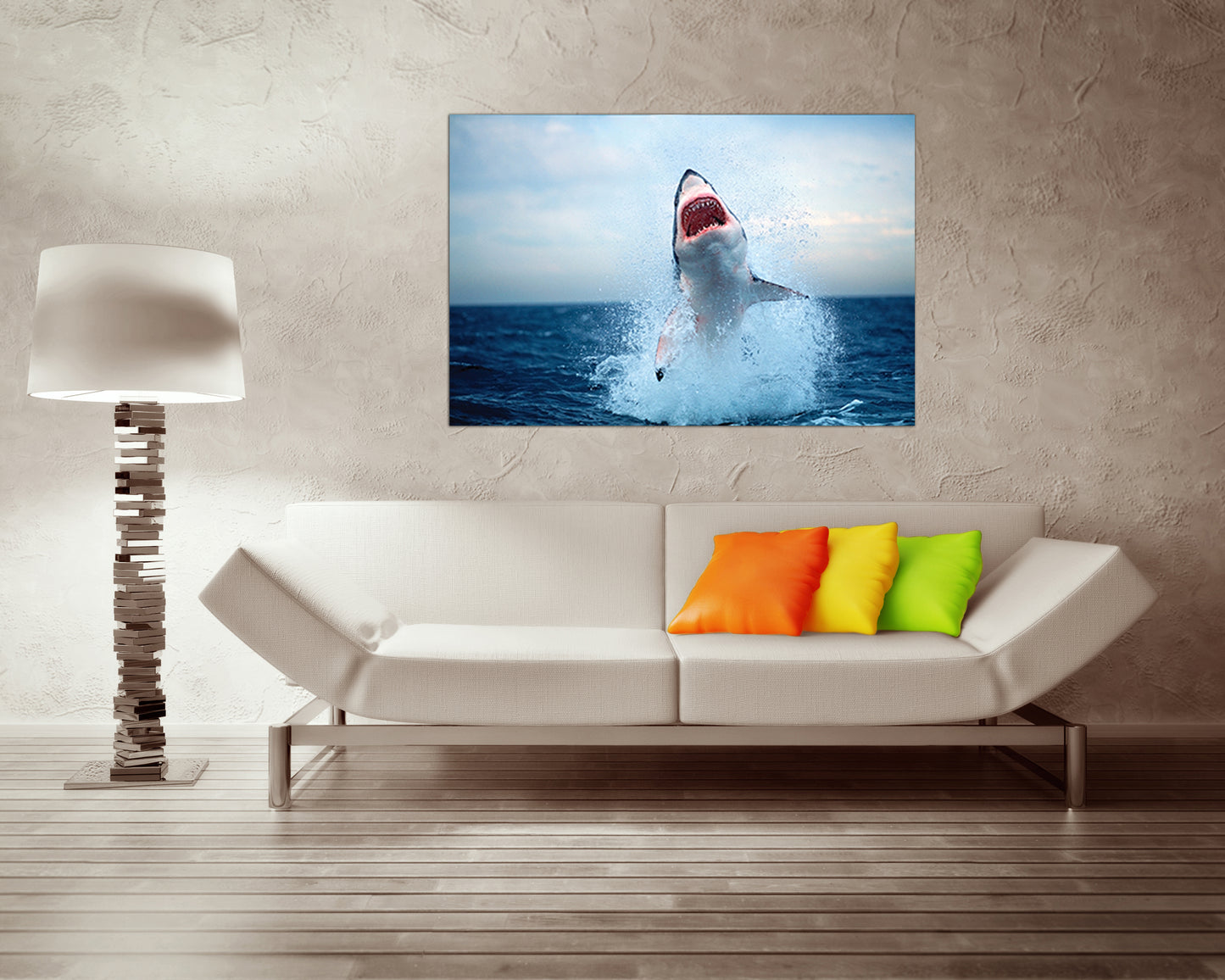 Wall canvas set Great white Shark canvas Animals decor Nautical art Marine life