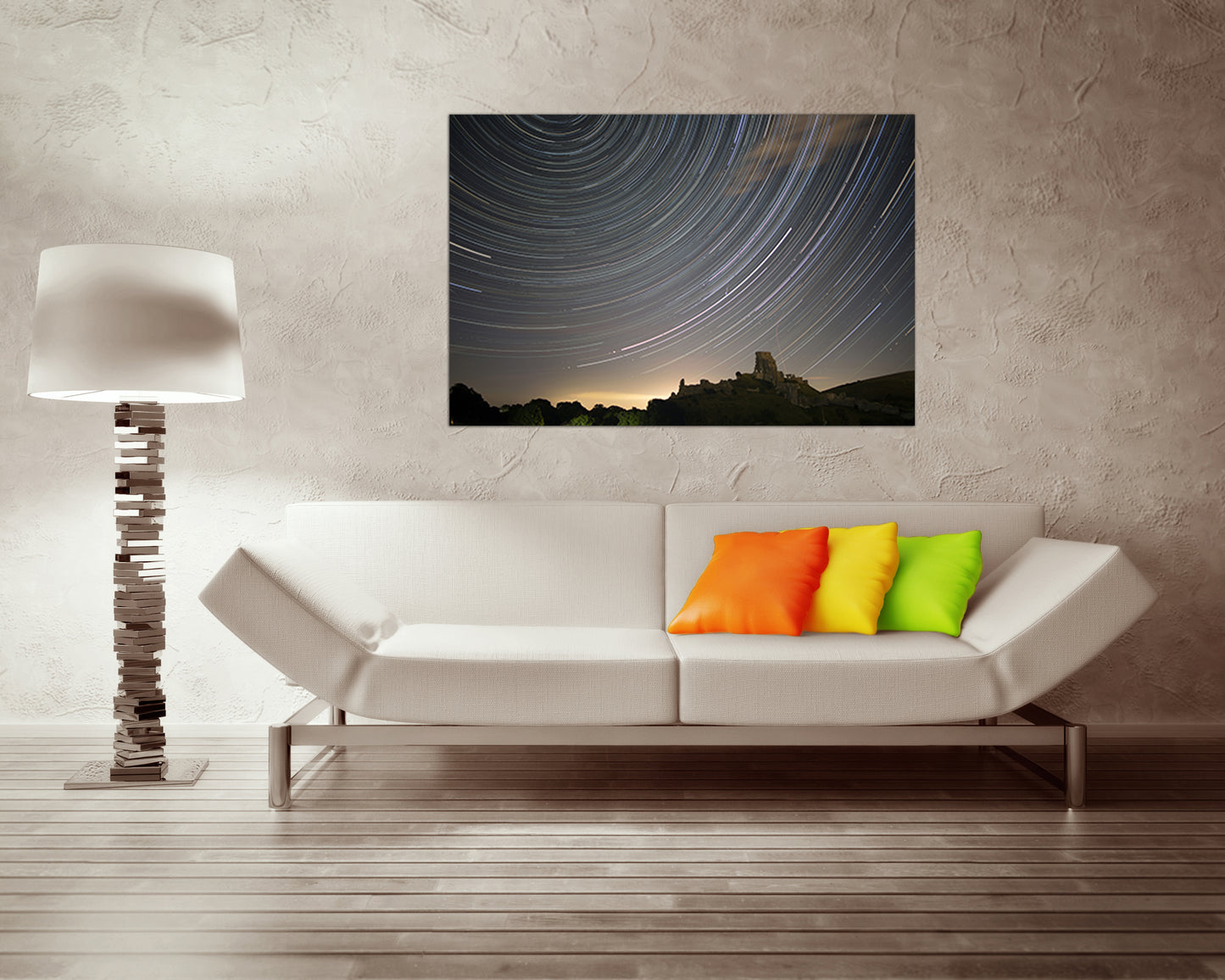 Meteor shower print Starry sky décor Sky canvas set Nursery nature art Comet artwork