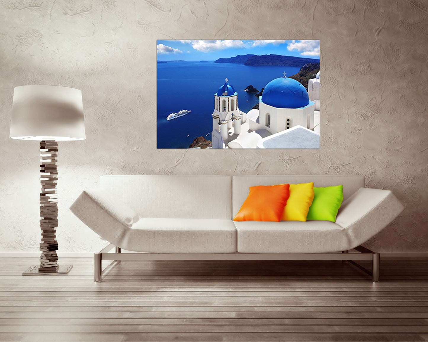 Santorini print Greece canvas Travel wall art