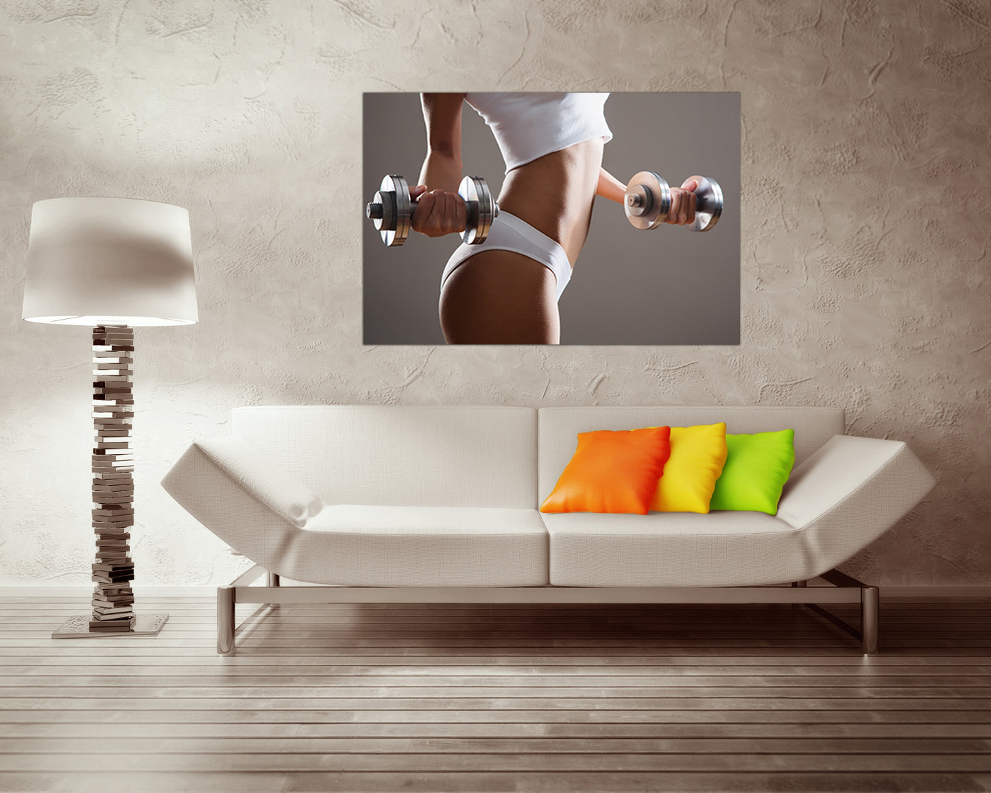 Fitness canvas panel Sports Dumbbell home art décor Gym print