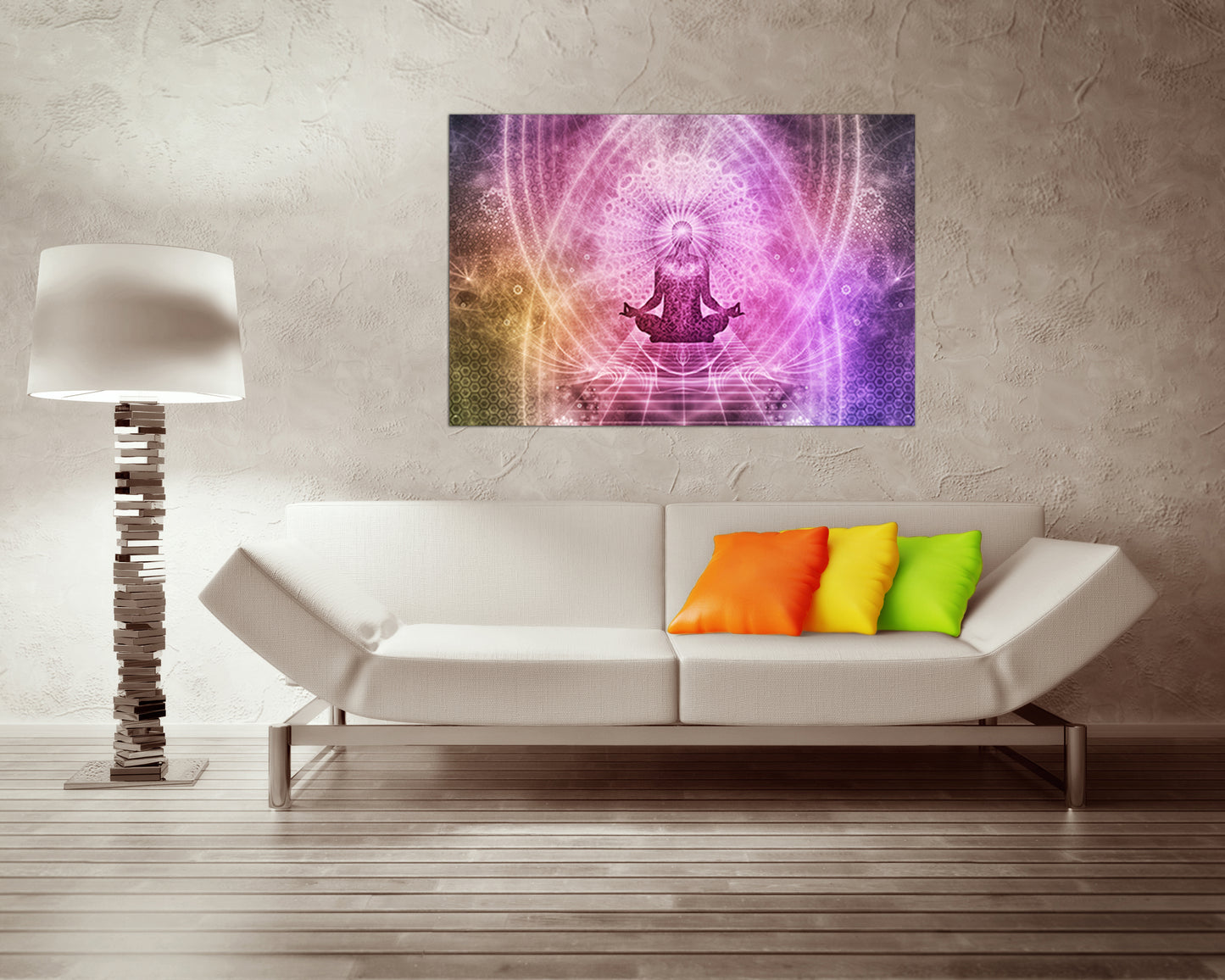 Chakra energy wall art Large canvas set Spiritual print Esoteric artwork Mandala décor Yoga studio photo