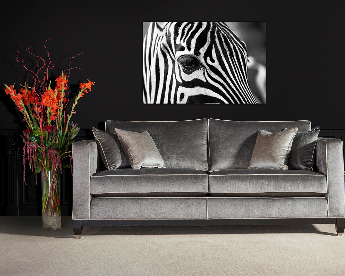 Panel art Zebra canvas Nursery decor Animals artwork Baby room gift Zoo wall print