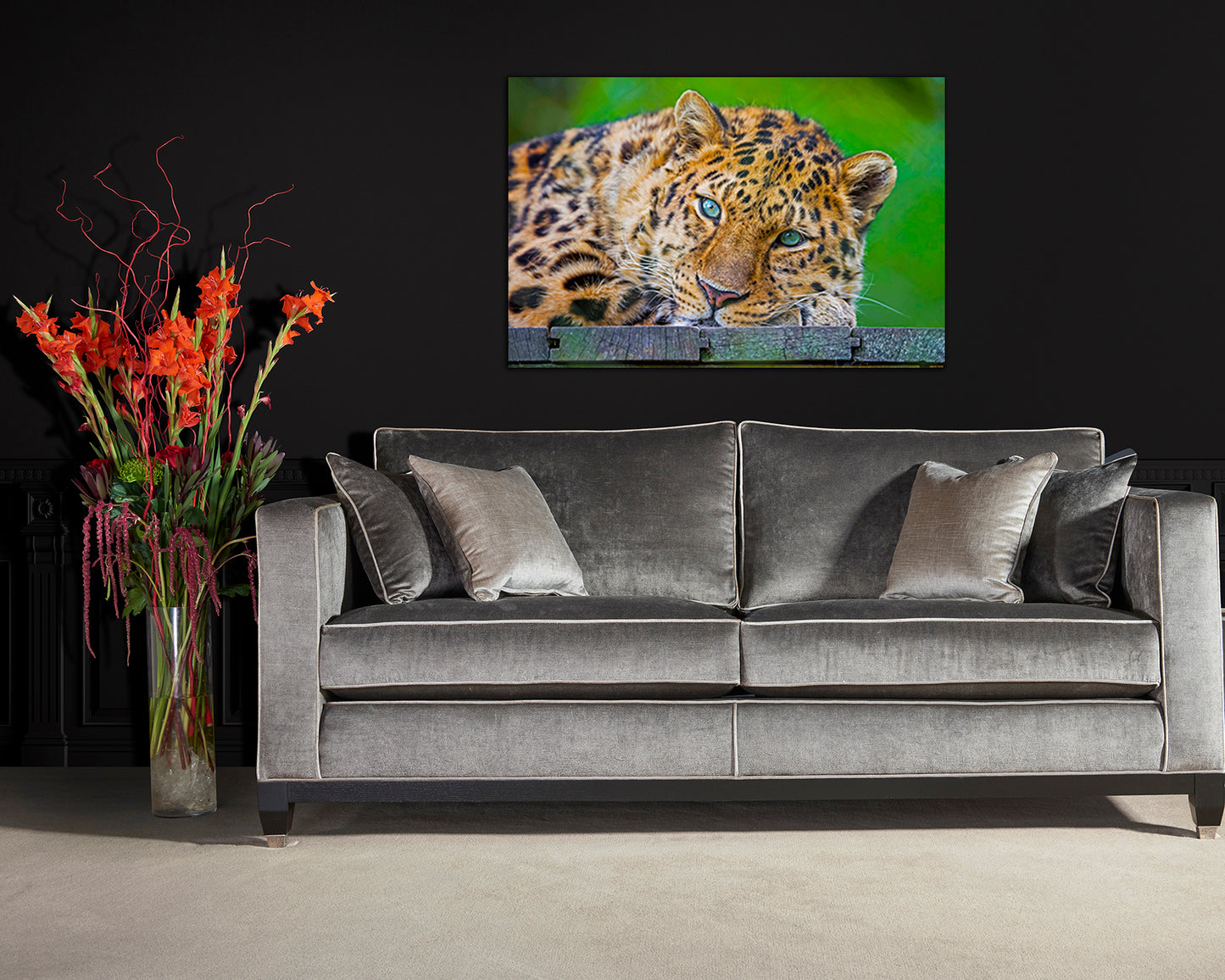 Leopard print on canvas Animals wall décor Wildlife art work