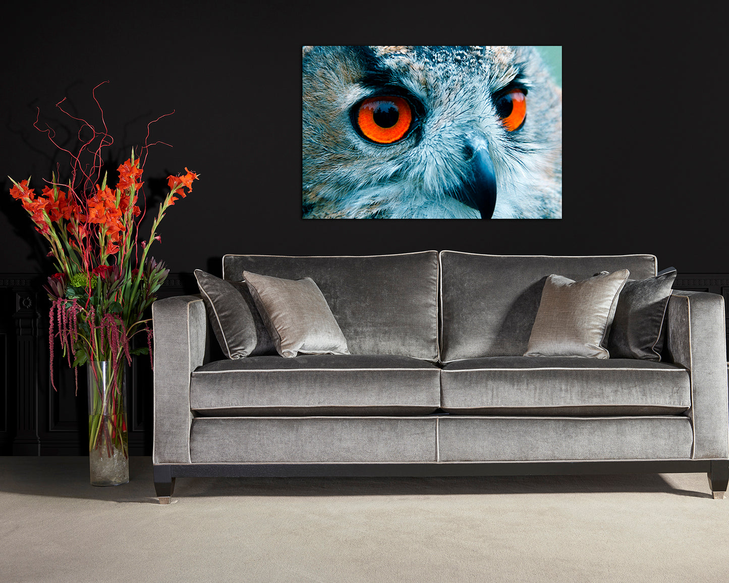 Brown Owl canvas Animals Print art Bird wall art