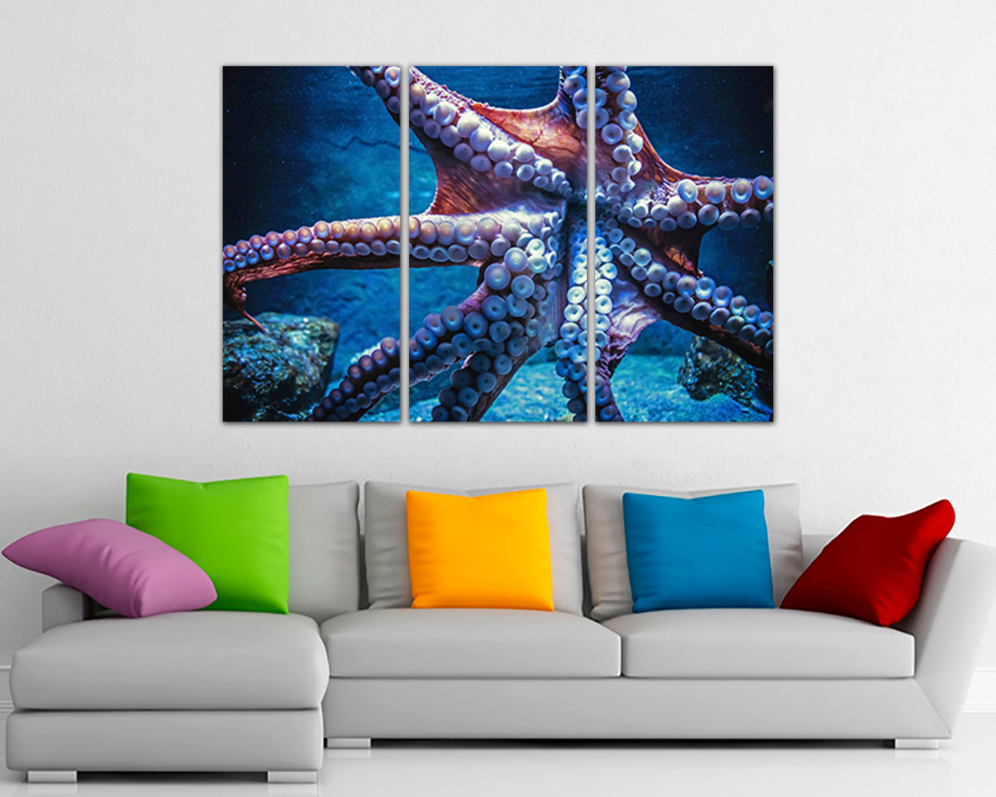 Wall art canvas Octopus Animals decor Nautical print Marine life Gift baby art