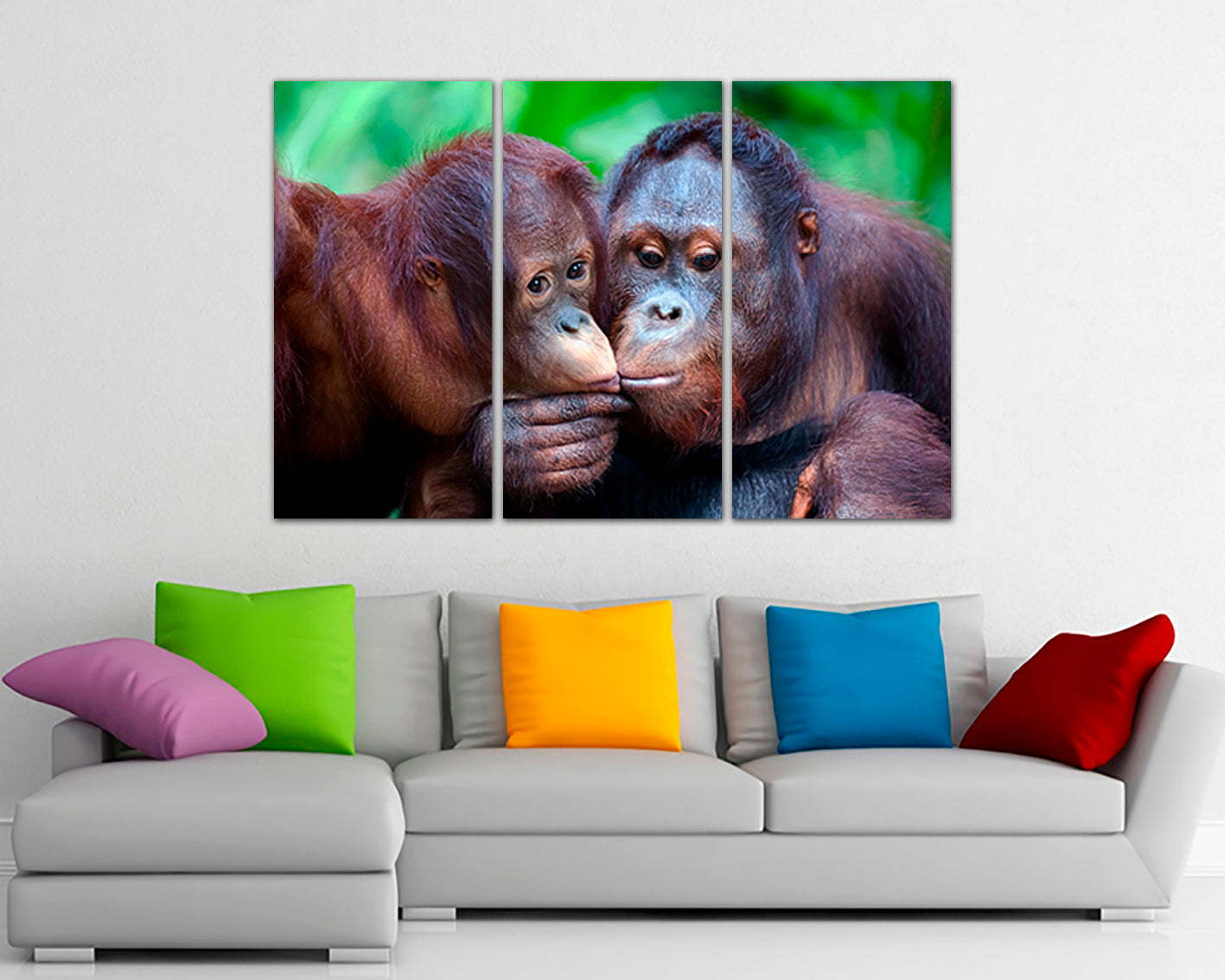 Monkey print on canvas Home print Africa animals decor Nurserywall art