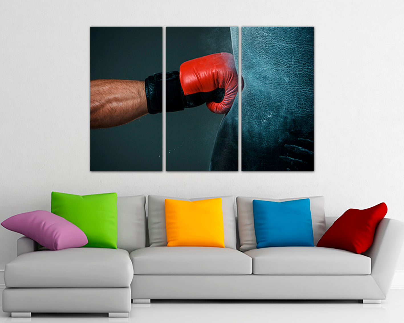 Boxing gloves canvas gallery wrap Sports décor Gym wall art Punching bag Kick in boxing