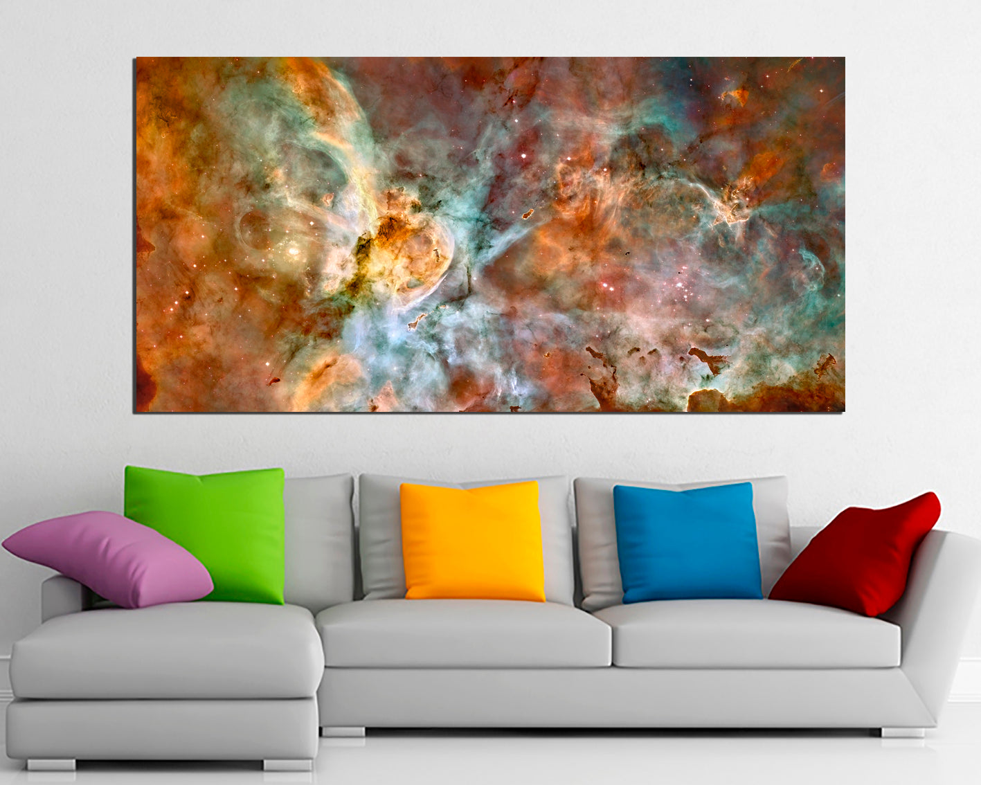 Space nebula Wall art canvas Cosmos decor Outer space print Milky way Telescope art