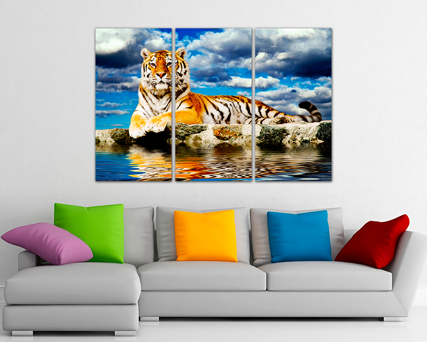 Tiger canvas set Animals decor Gift for his Wild life wall art Ready to hang