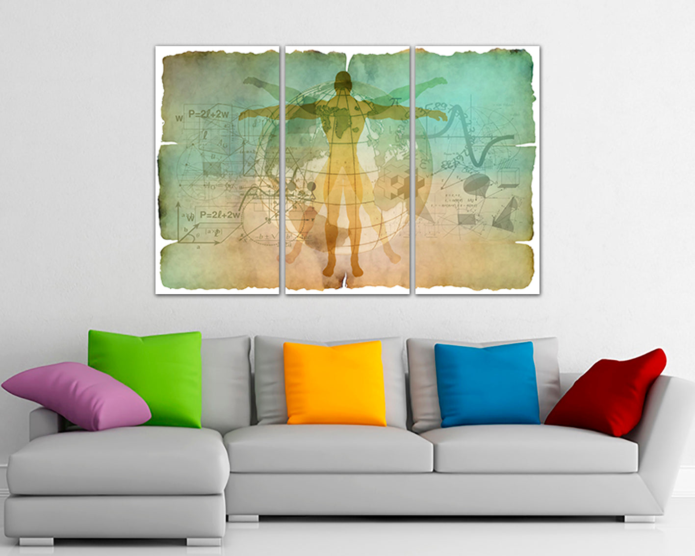 Vitruvian man Leonardo da Vinci wall décor Anatomy print Human anatomy art works canvas