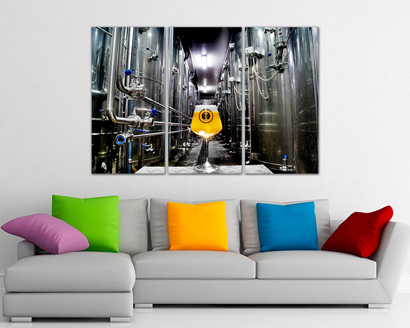 Beer canvas Brewery wall decor Bar lover gift Drink photo
