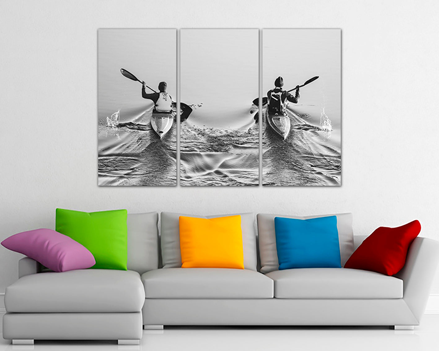 Rowing Wall art canvas Sports décor Canoe print Seascape décor Water artwork