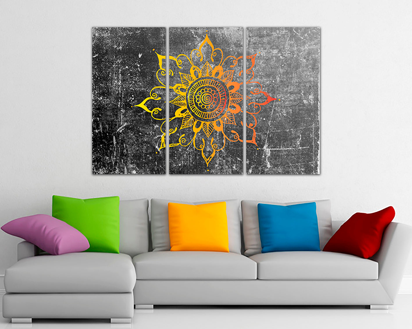 Mandala canvas Chakra wall art Spiritual decor Zen boho artwork Sakral print