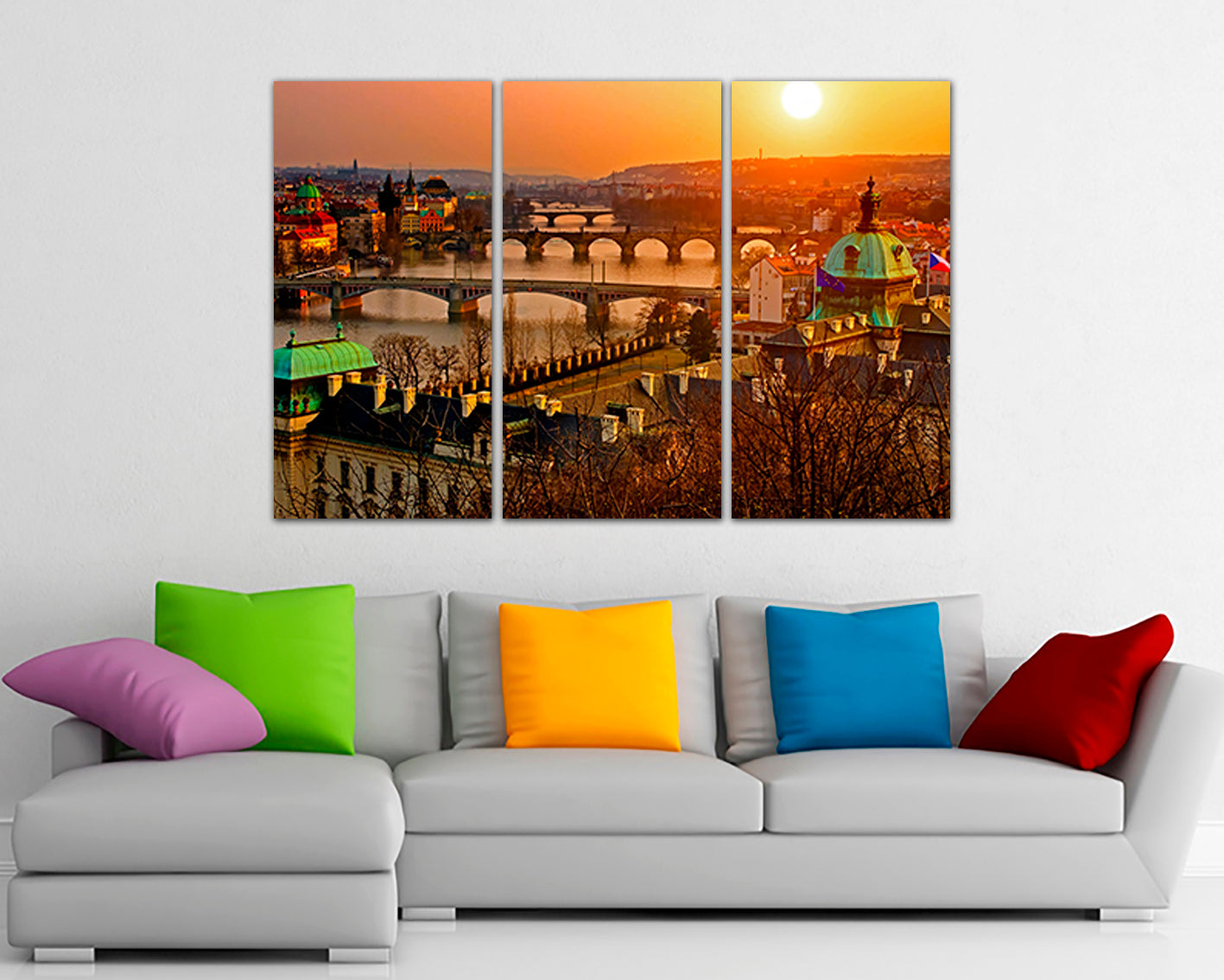 Bridge Prague City wall art Czech print skyline travel