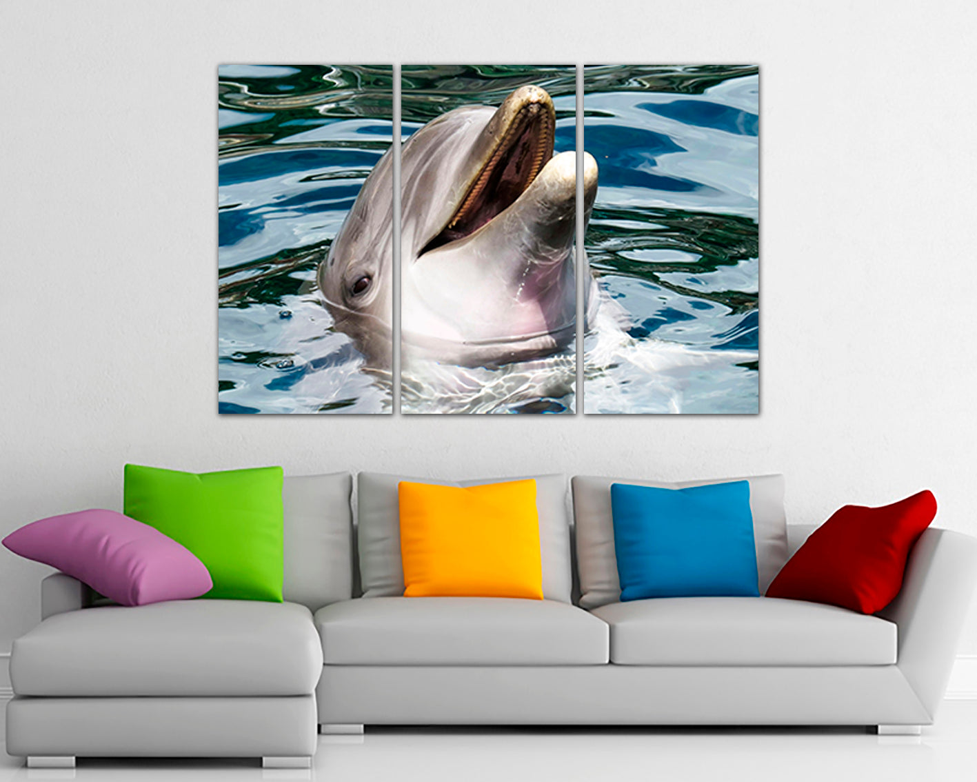 Dolphin Ocean wall art Nature canvas Animal décor Sea print