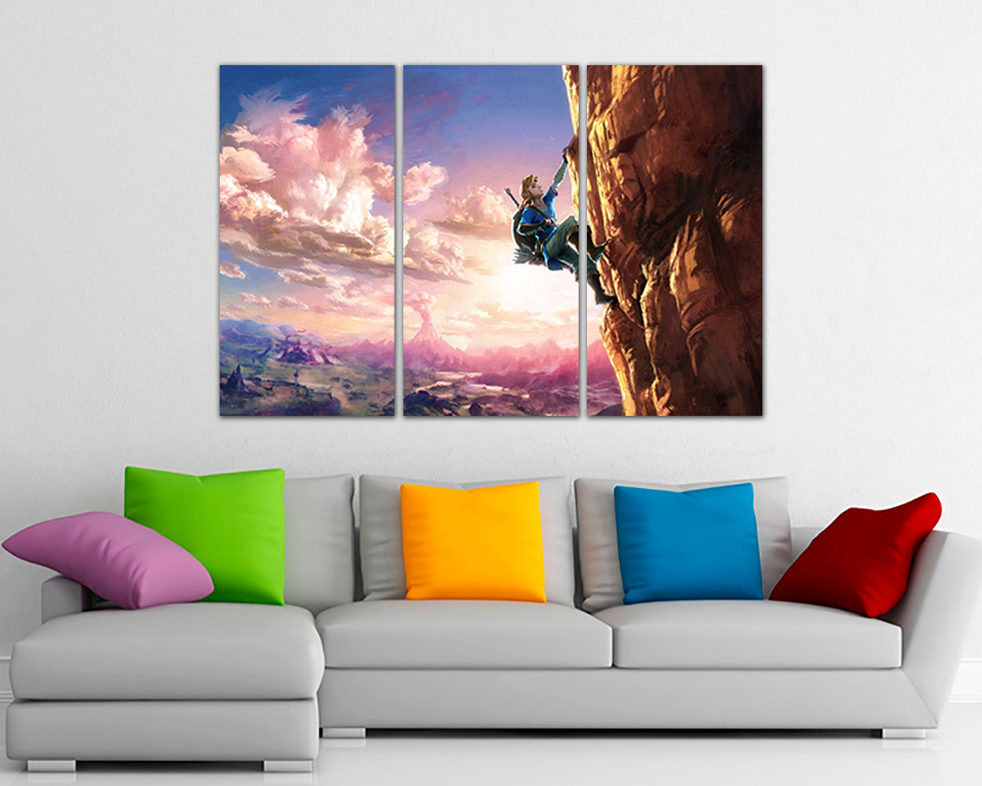Legend of Zelda print on canvas Game art works kids room ready to hang