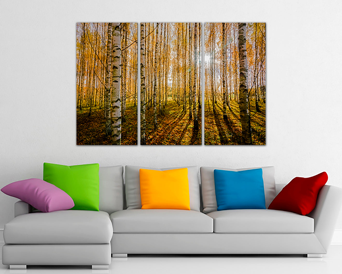 White Birch forest canvas decor Landscape art Holiday gift Nature print