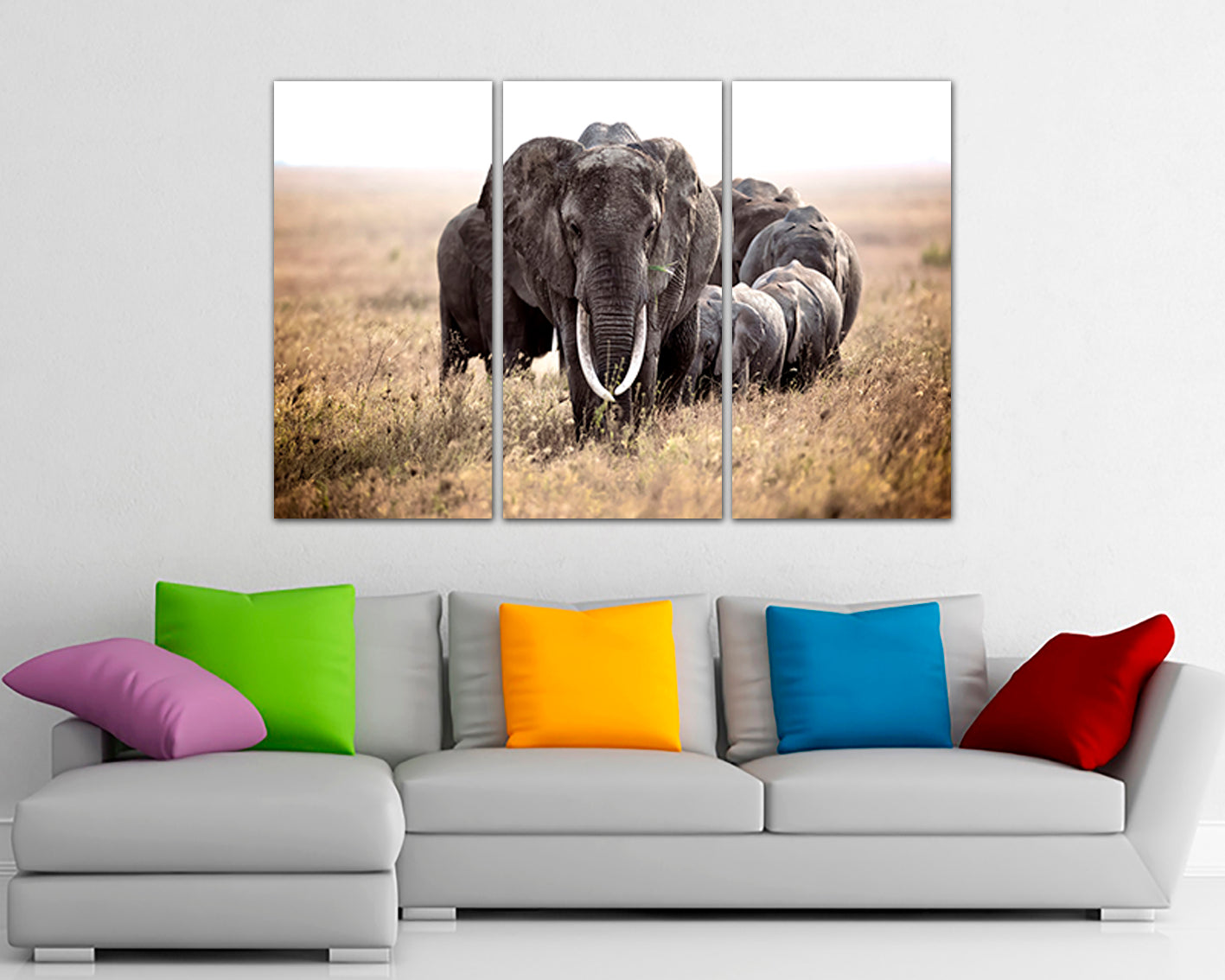 Indian Elephant canvas Animals wall art Safari print Nursery decor