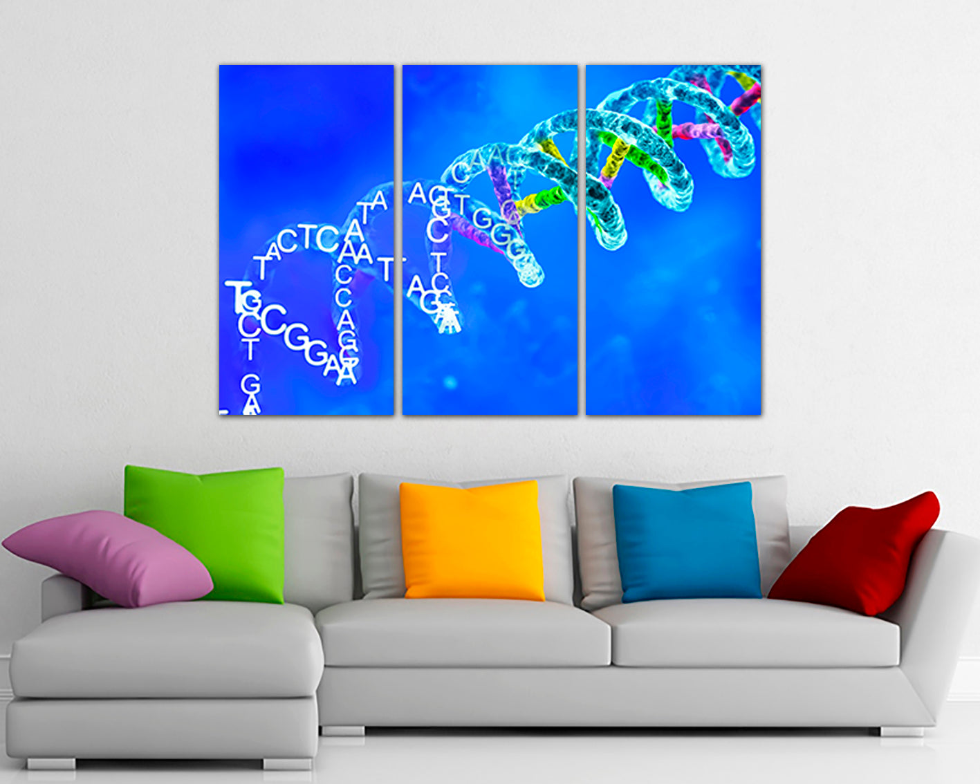 Dna canvas Modern print Science art works Medical anatomy Genetic wall décor DNA research