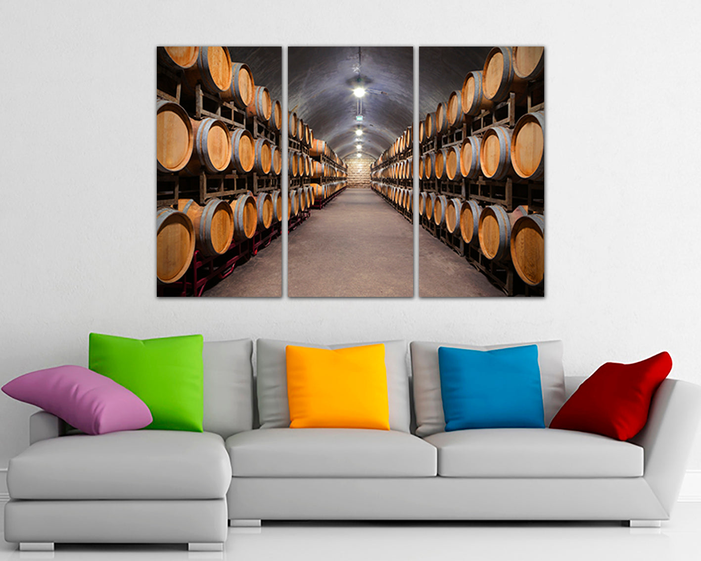 Wine cellar Wall art canvas Barrel print Winery gift art works