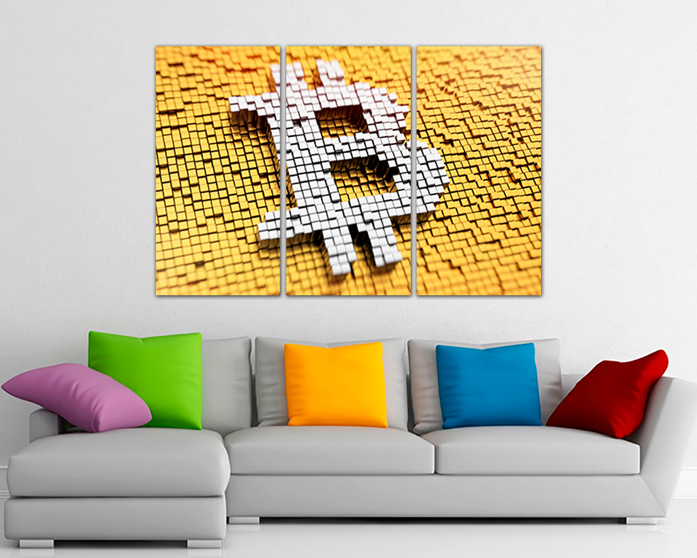 Bitcoin print on canvas Finance art Cryptocurrency Trader gift Blockchain Business gift