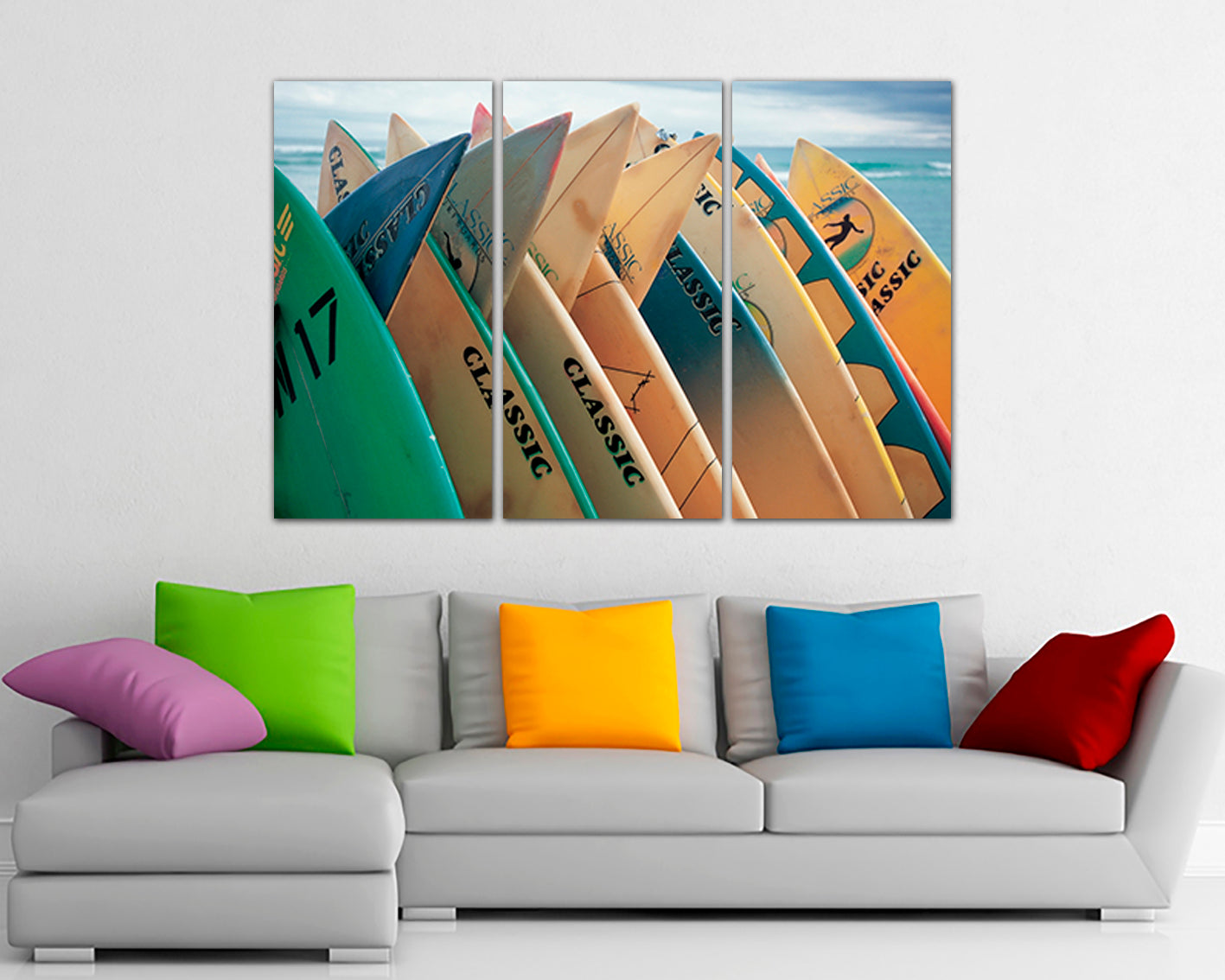 Surfboard Wall art canvas Surfing sports decor Surf print Wave sea beach