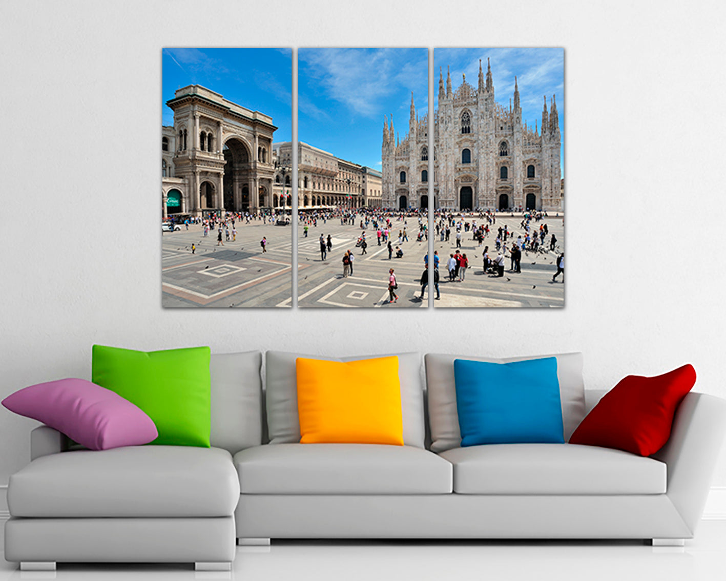 Milano canvas Cathedral print Italy cityscape decor Travel art
