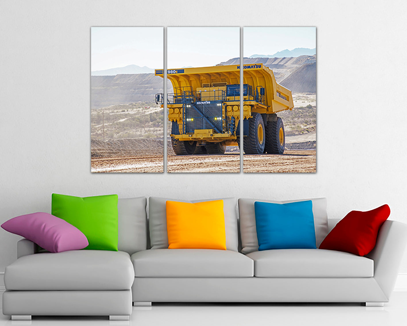 Large canvas set Dump truck canvas Mechanism decor Transport vehicles Truck gift