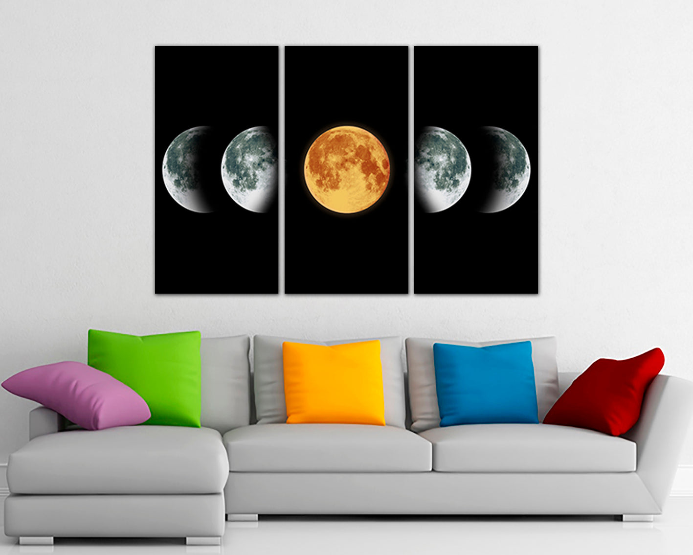 Print on canvas Moon phase art Space Universe photo Satellite Lunar phases