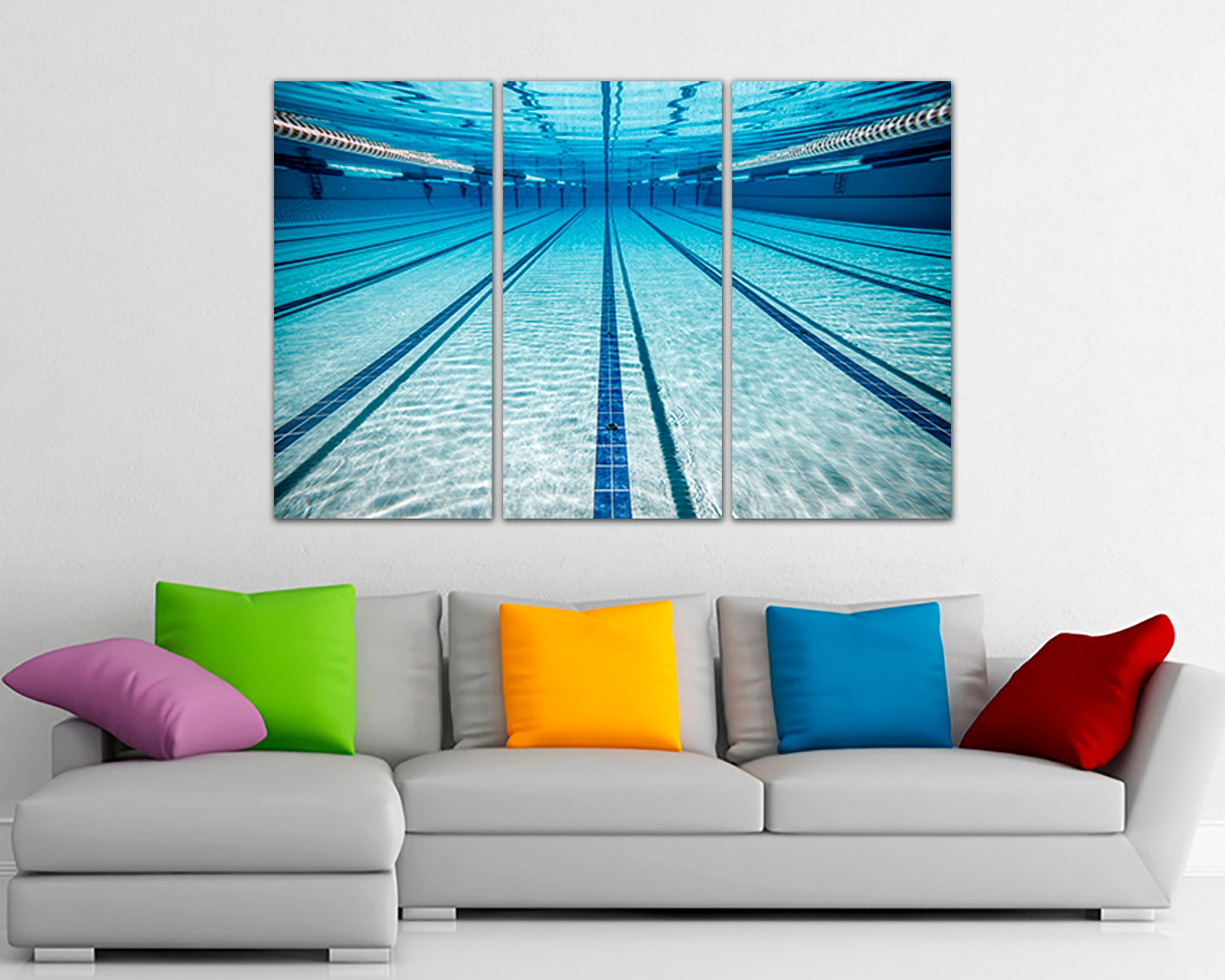 Large canvas set Pool print Sports decor Swimming photo Swimmer art Gift to swimmer