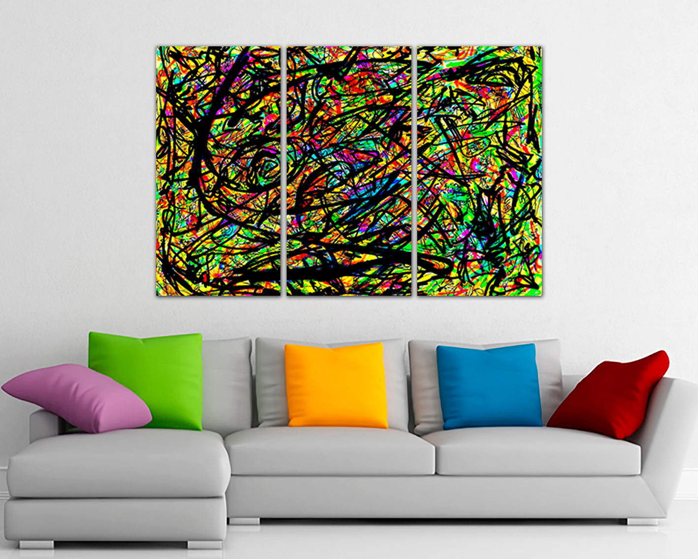 Abstraction canvas Drawing art print Abstract painting Red artwork Gift to artist Colorful wall art