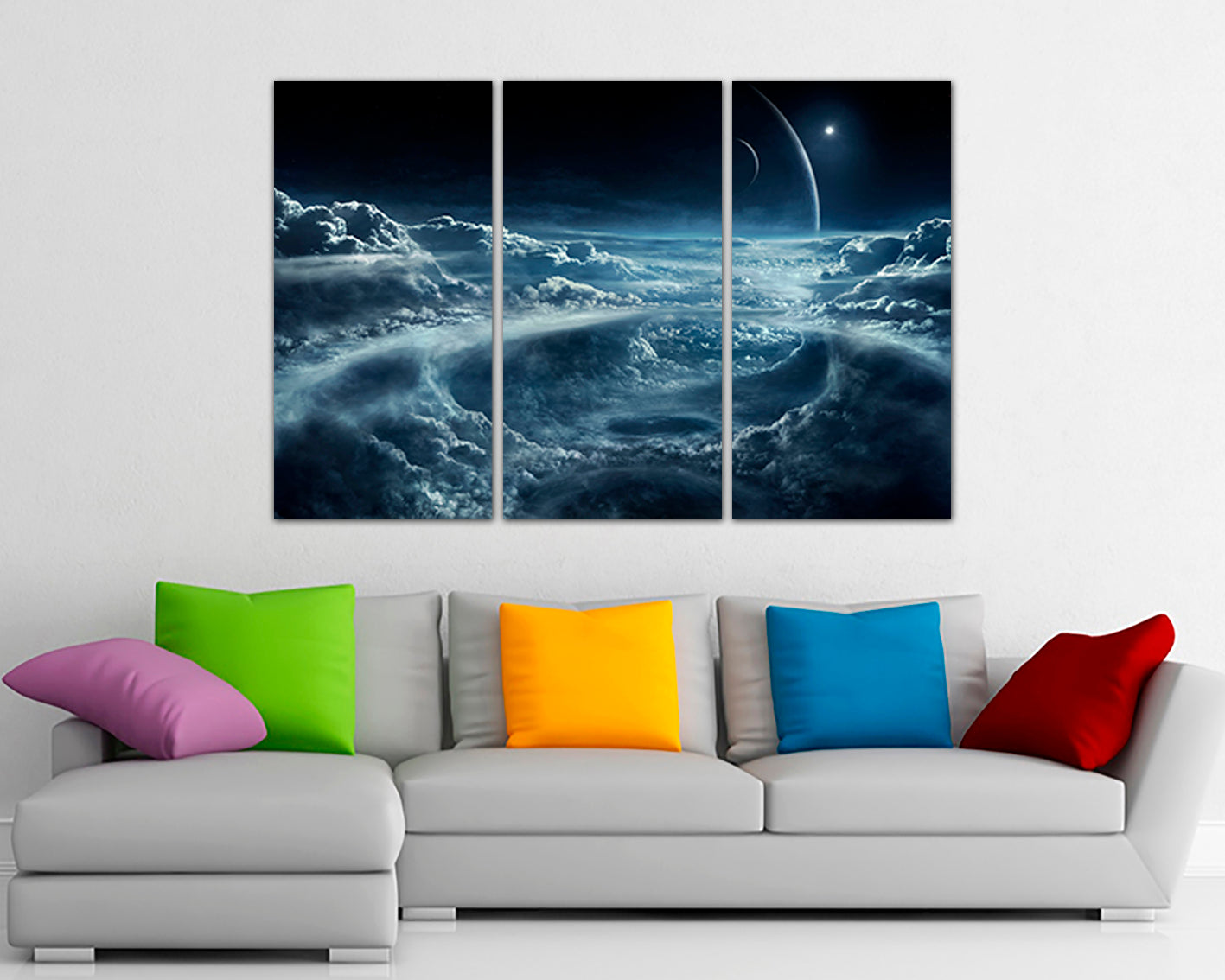 Print on canvas Space craters wall art Universe decor Planet gift