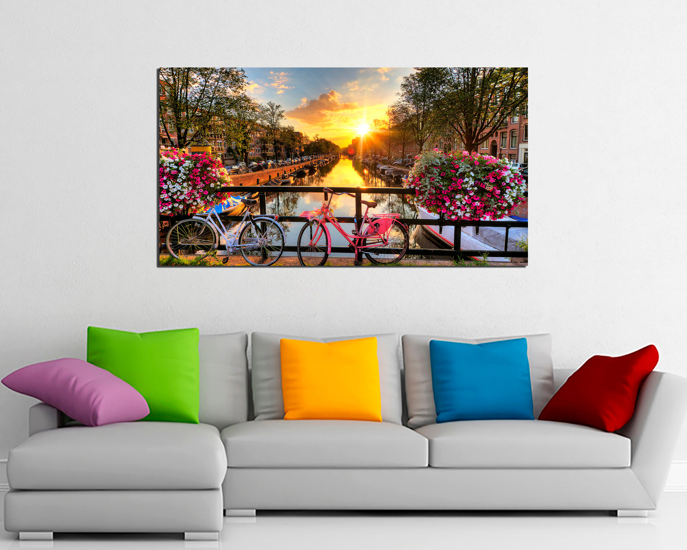 Amsterdam Bridge print Winter decor City skyline Gift travel Netherland art