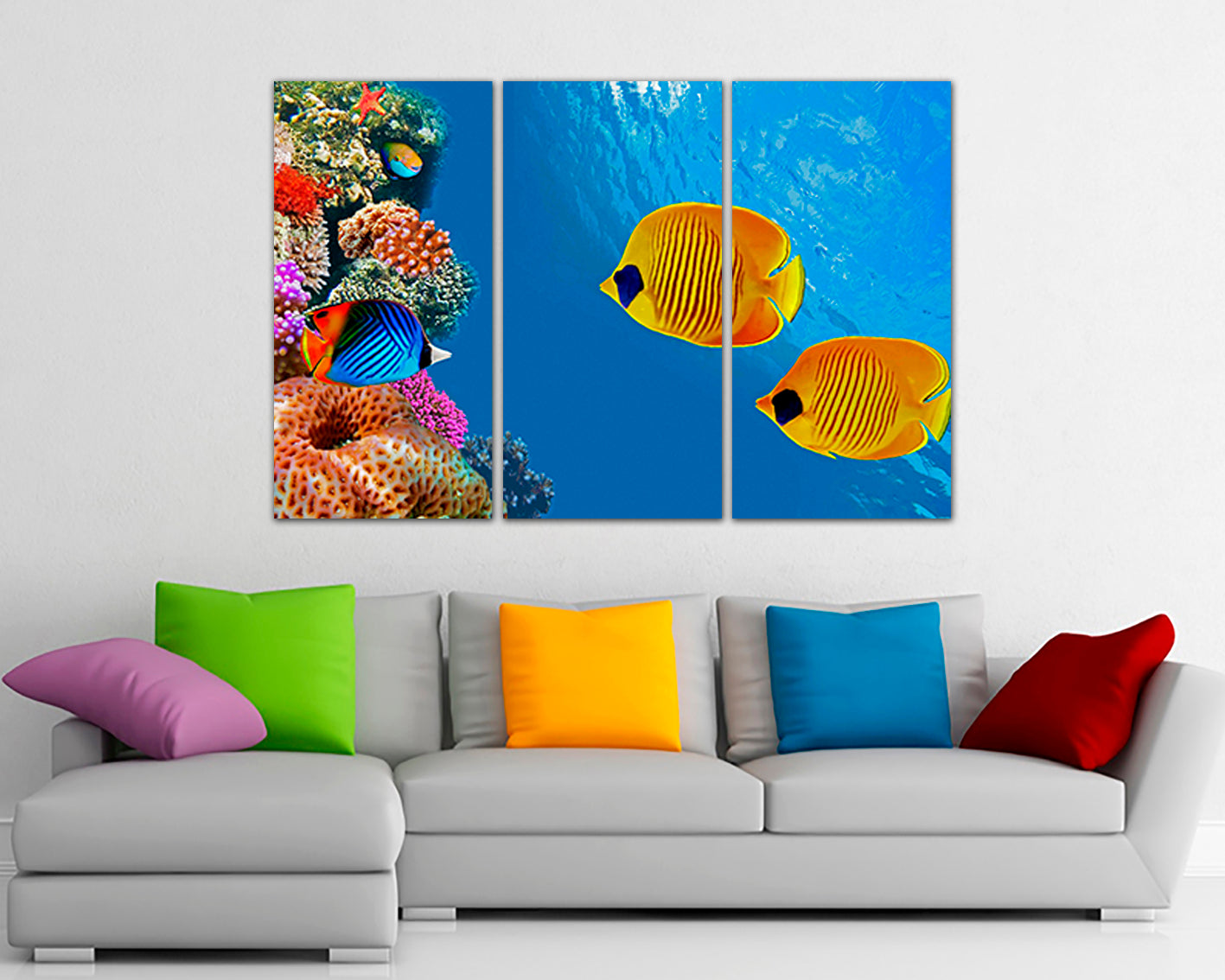 Fish print Fish canvas Fish decor Fish wall art Fish poster Ocean wall decor Sea canvas set Fishing gifts Diving Sea life Coral wall decor