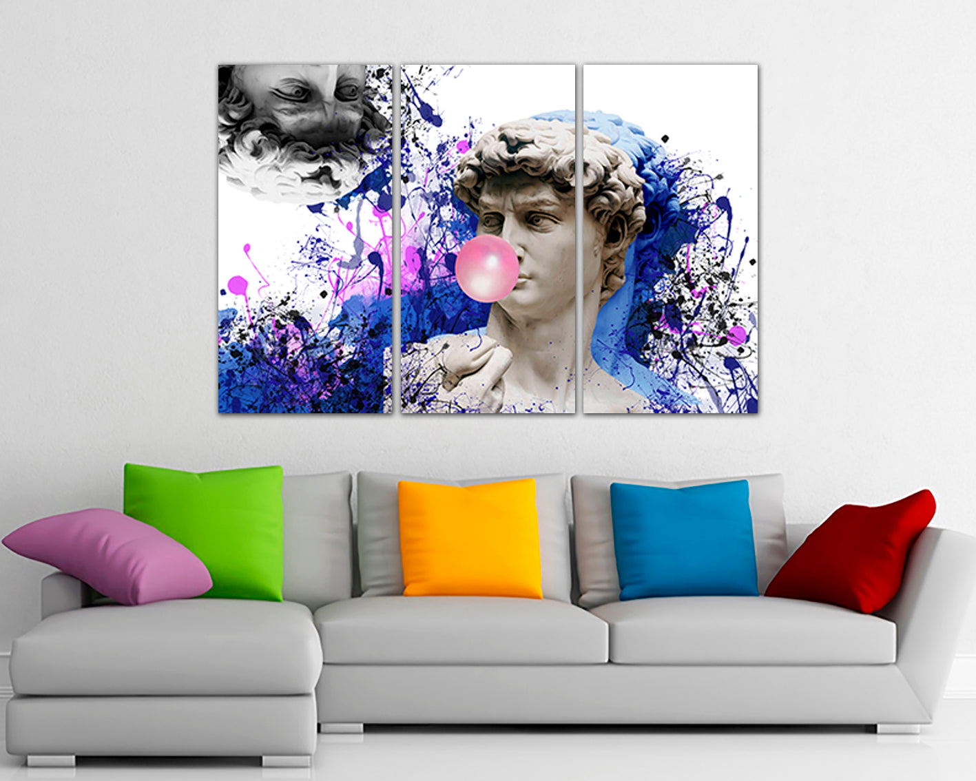 Michelangelo David Bubble gum print Rome statue Greek mythology art works
