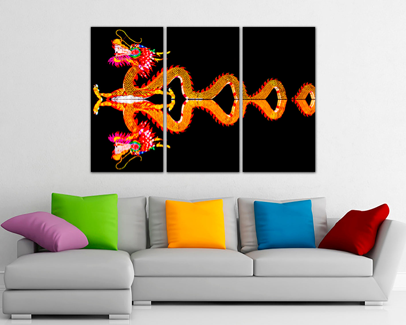 Chinese dragon canvas Japanese style Asian artwork Zodiac Zen Modern wall art Spiritual art