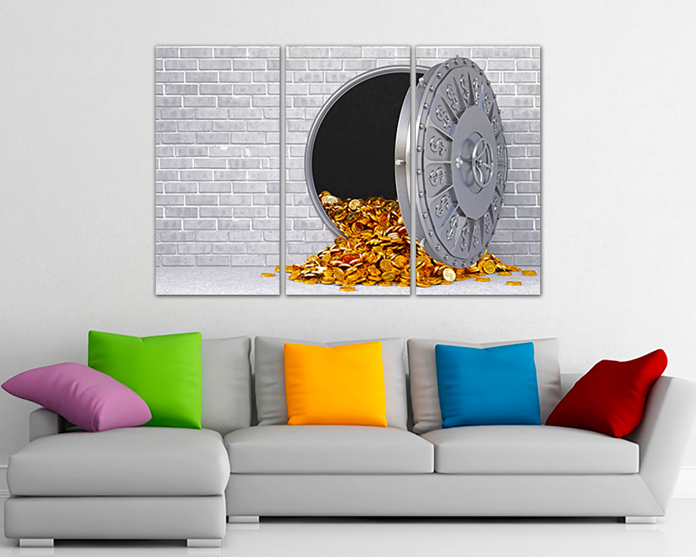 Bank vault Print on canvas Money safe deposit Cash décor Finance wall art Banker gift