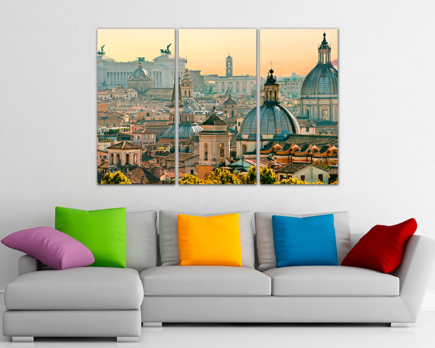 Wall art canvas Vatican St peter's basilica City decor Italy print Rome skyline travel
