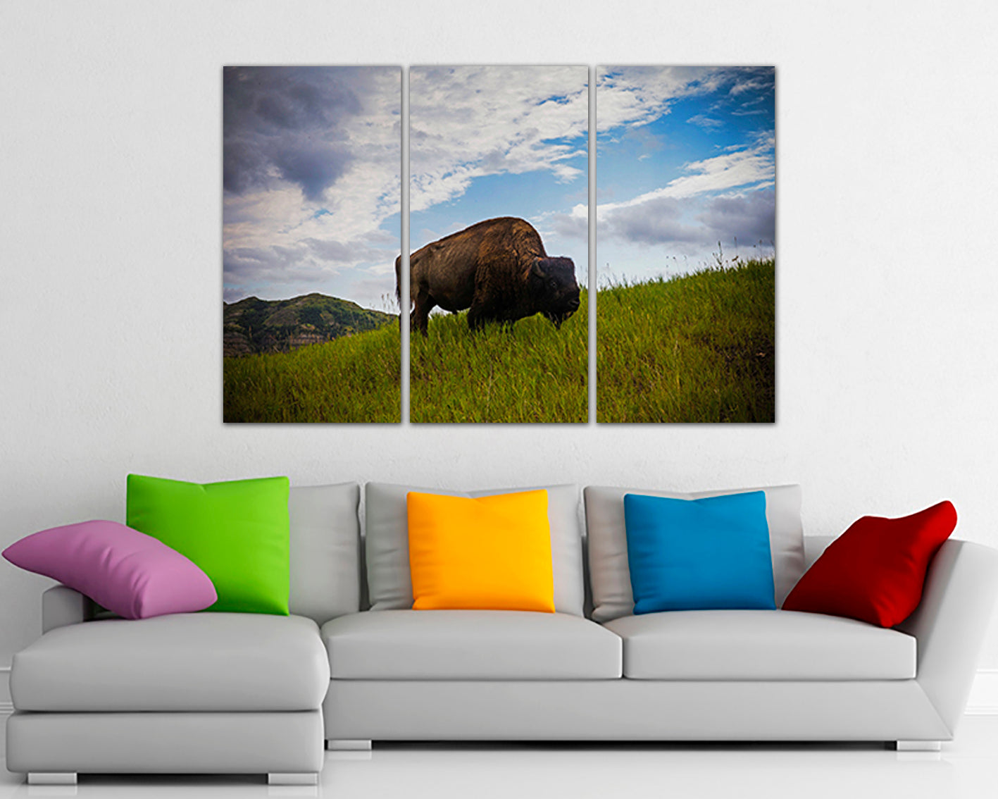 Bison North Dakota canvas Animals decor Buffalo Print Art Nature print