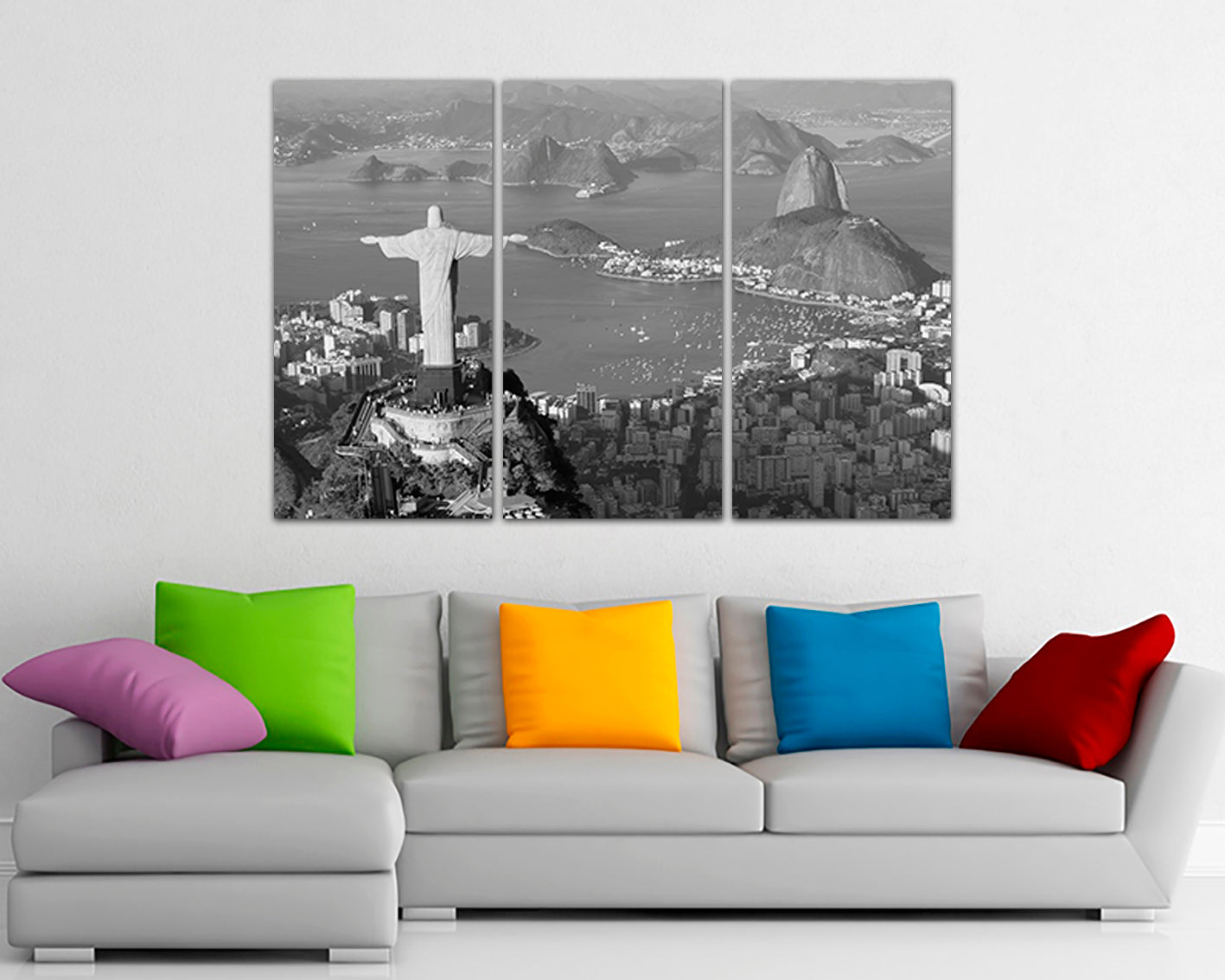 Rio de Janeiro Brazil travel skyline Christ redeemer canvas Corcovado Christ statue