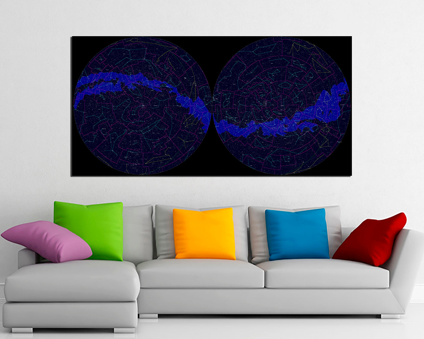 Star Constellation map print on canvas Zodiac wall décor Celestial skies
