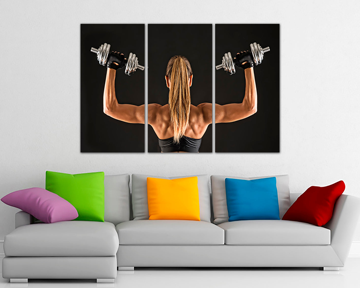 Dumbbell canvas panel Sports training art Gym photo Fitness workout gift