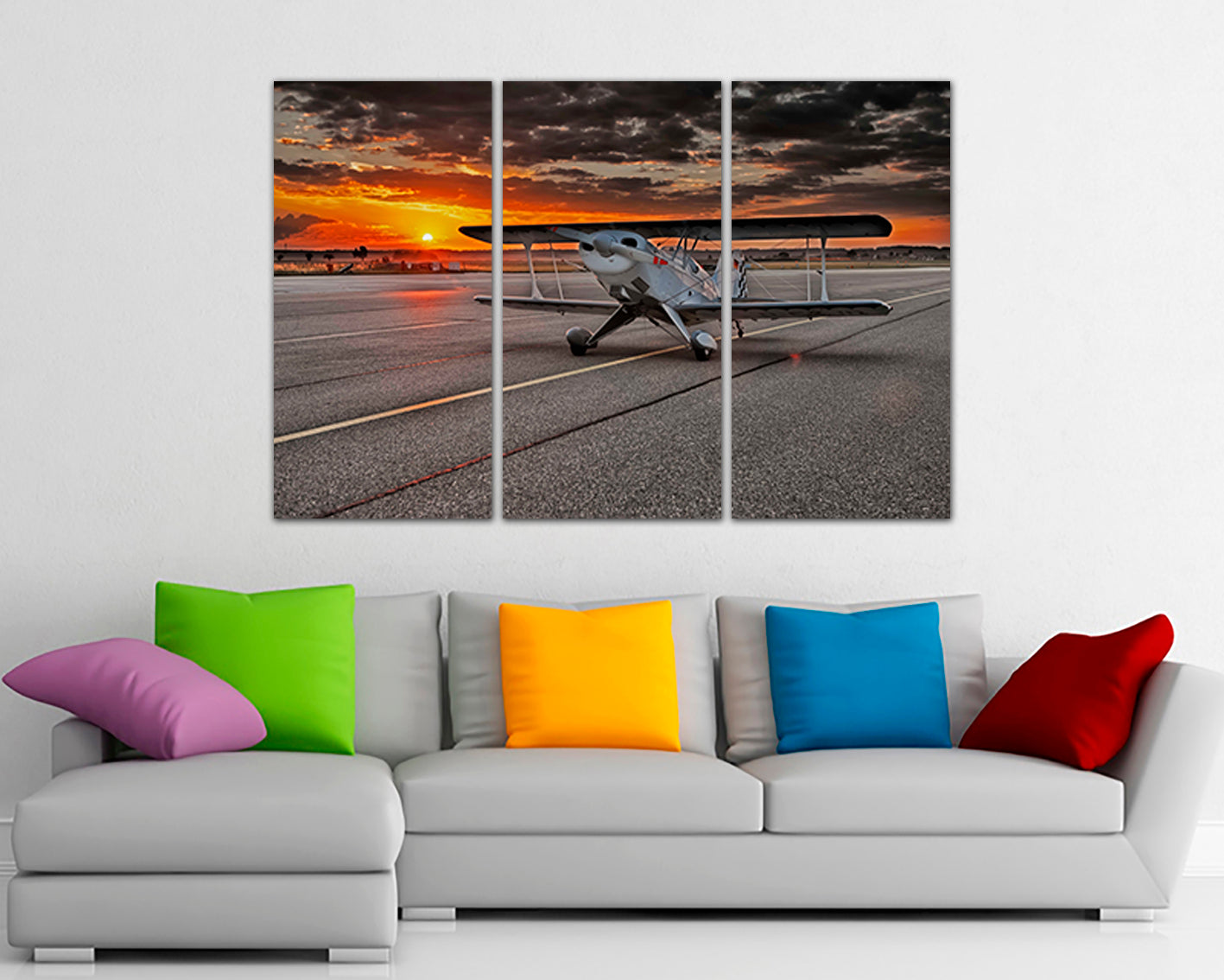 Wall art canvas Aircraft Airport print Airplane decor Mechanism Engine Aviation gift