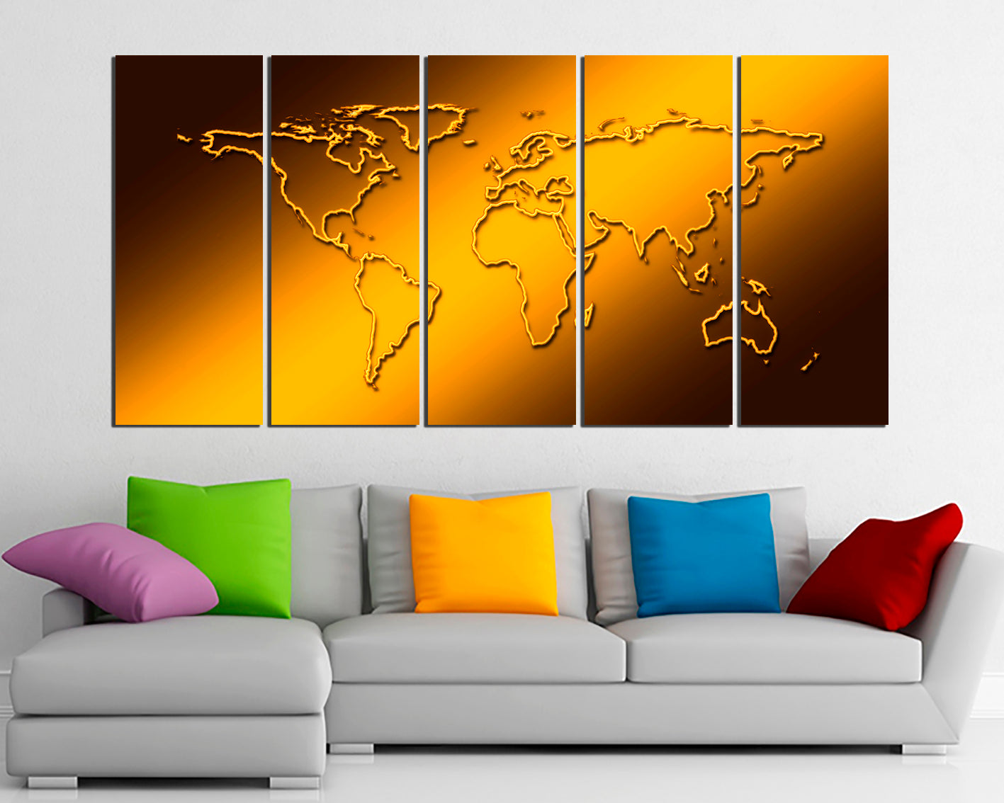 World map canvas Travel art décor ready to hang