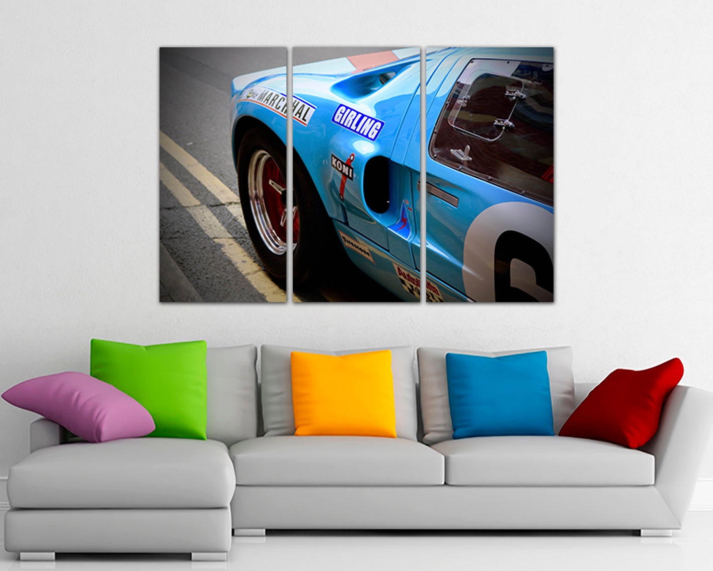 Car canvas Transport print Mechanism room décor Racing Automobile gift